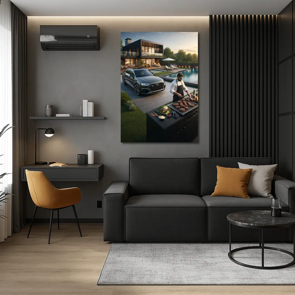 Audi Q8 Luxury Lifestyle Backyard Grilling – Wall Art