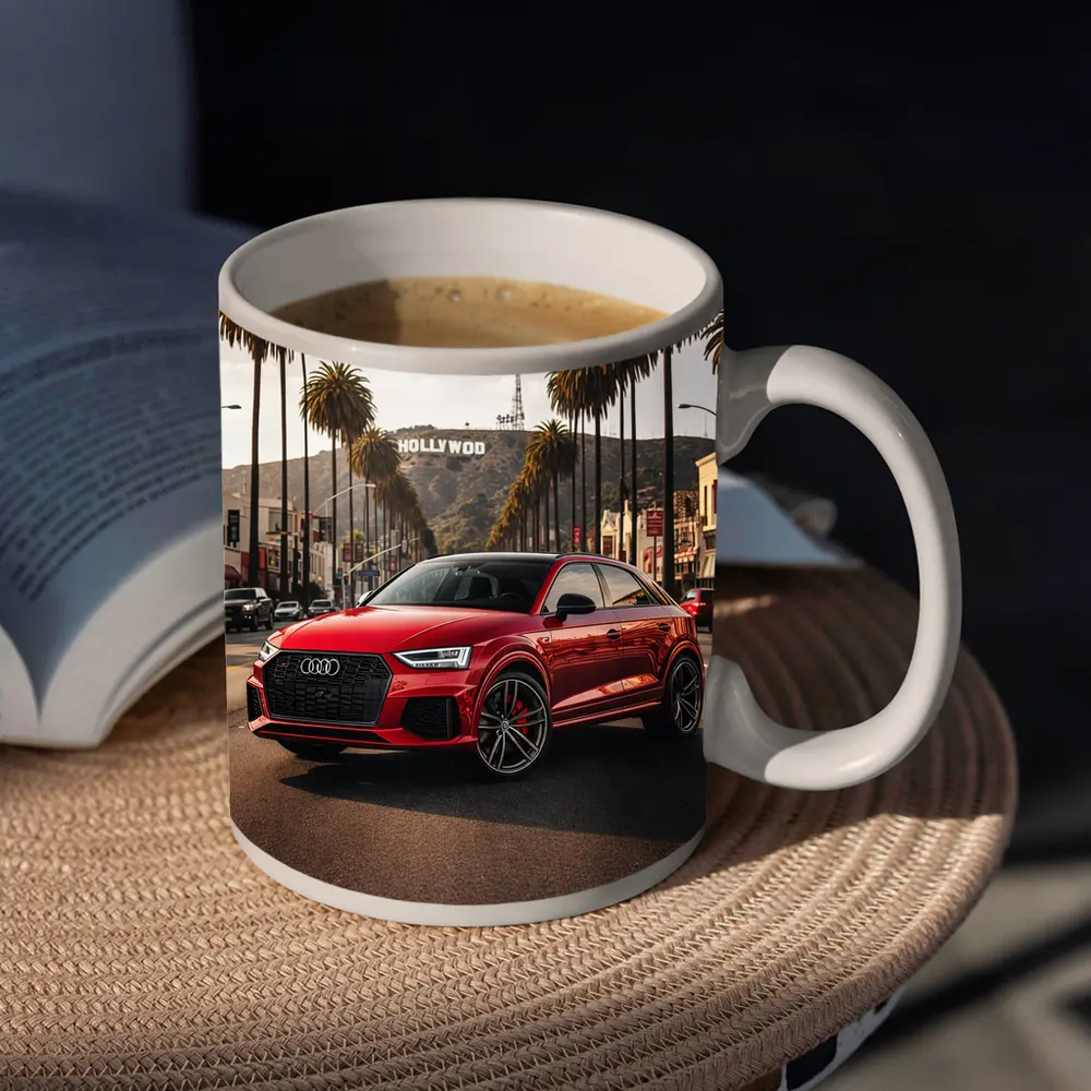 Audi RSQ3 Red Hollywood Los Angeles Street – Mugs