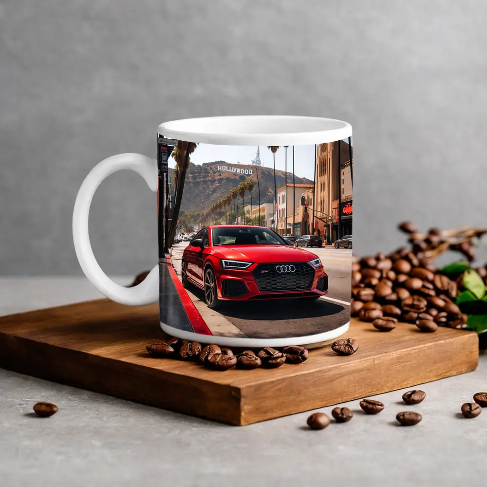 Audi RS Q3 Red Hollywood Los Angeles Street – Mugs