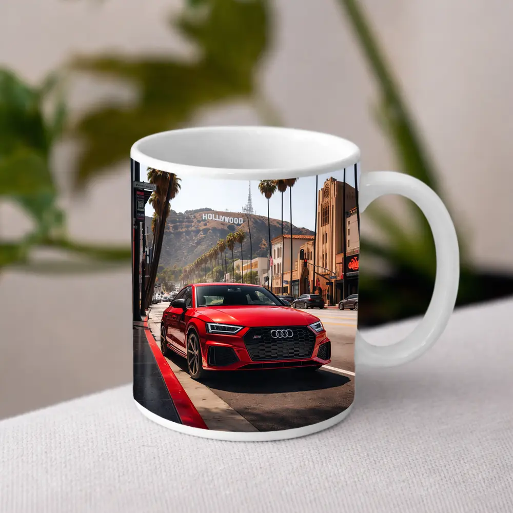 Audi RS Q3 Red Hollywood Los Angeles Street – Mugs
