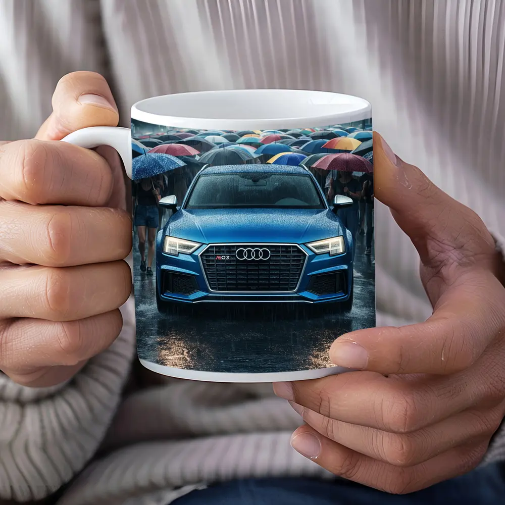 Audi RS Q3 Rainy Paris Street Scene – Mugs