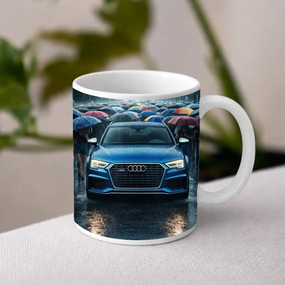 Audi RS Q3 Rainy Paris Street Scene – Mugs