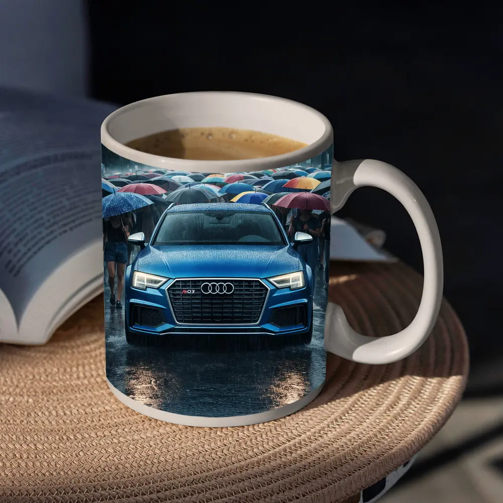 Audi RS Q3 Rainy Paris Street Scene – Mugs