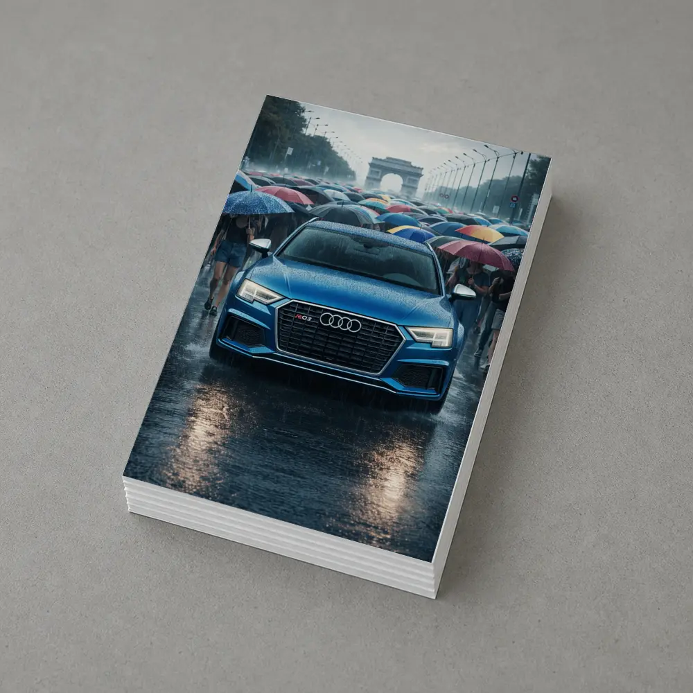 Audi RS Q3 Rainy Paris Street Scene – Postcards