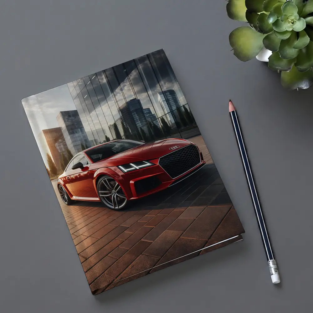 Audi TT Red Coupe City Glass Buildings – Notebooks
