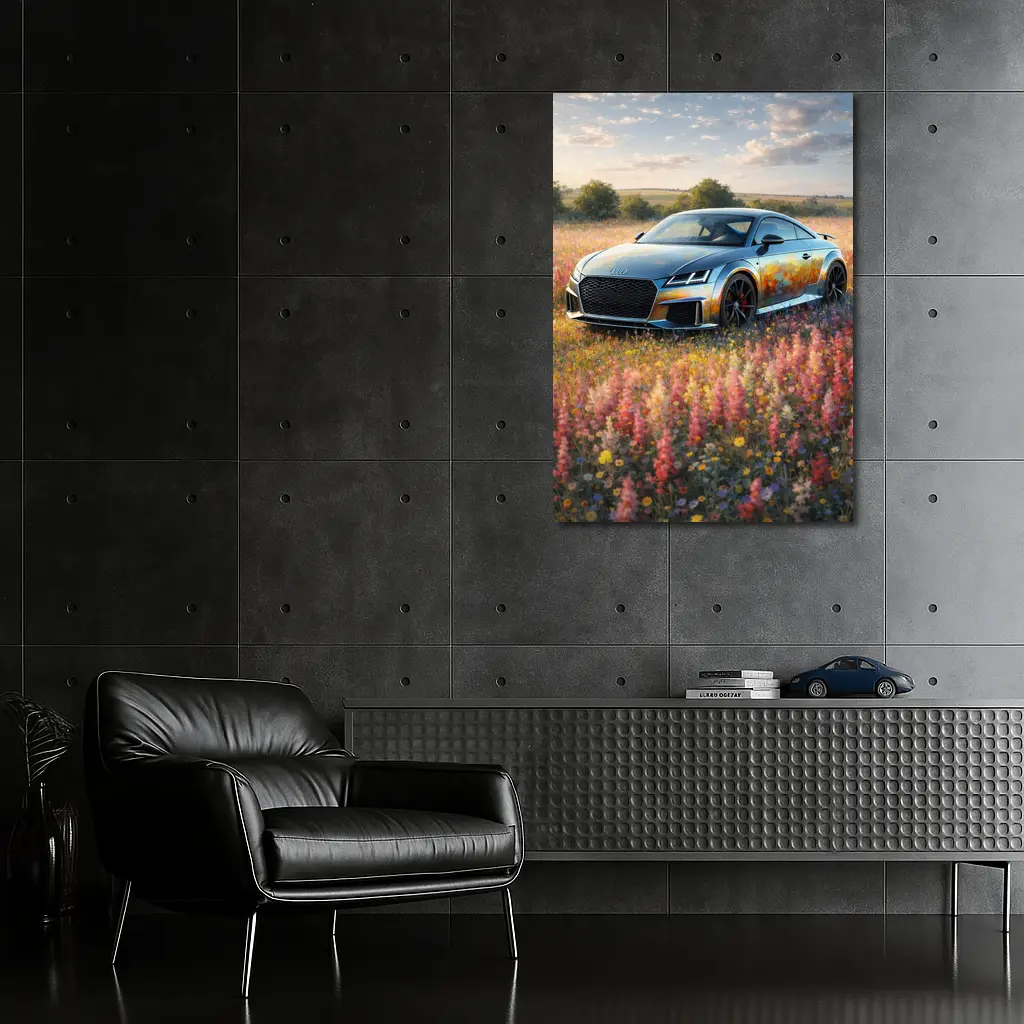 Audi TT Coupe In Wildflower Field – Wall Art