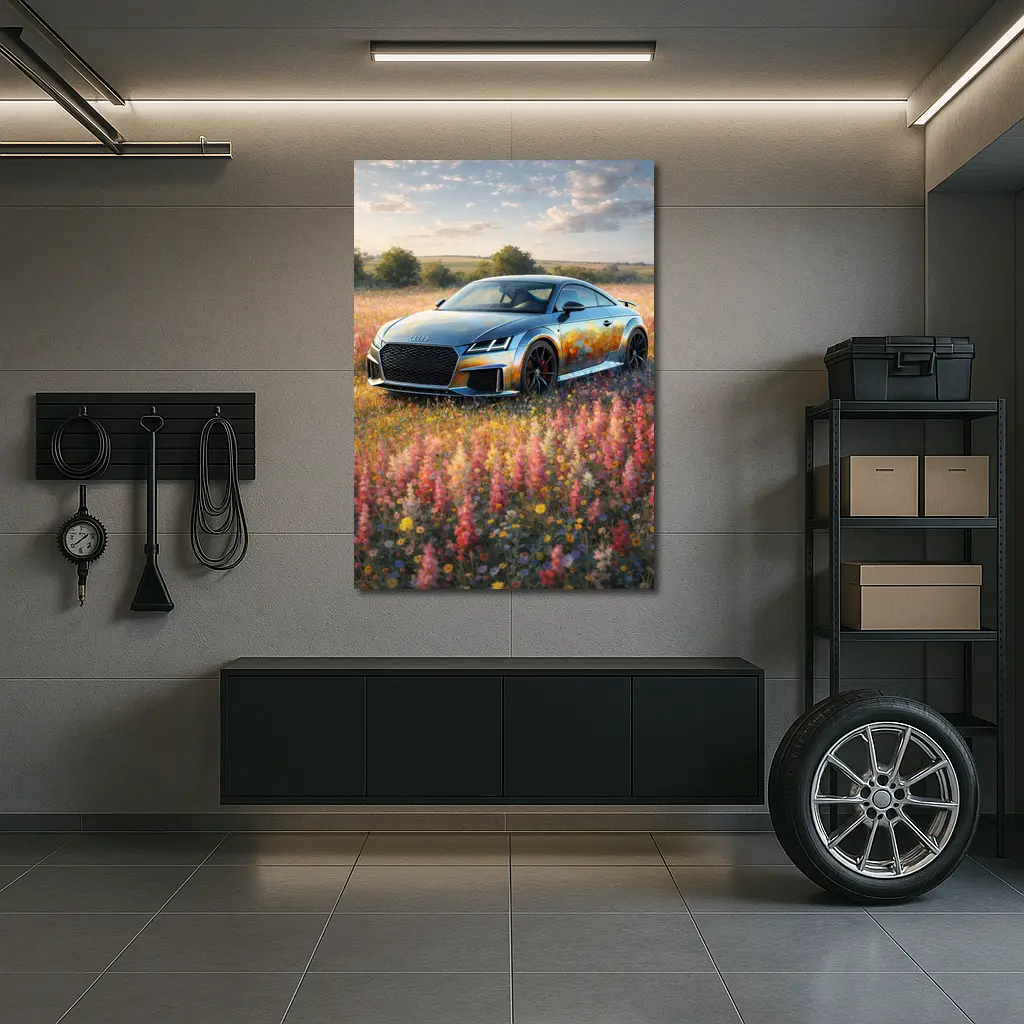 Audi TT Coupe In Wildflower Field – Wall Art