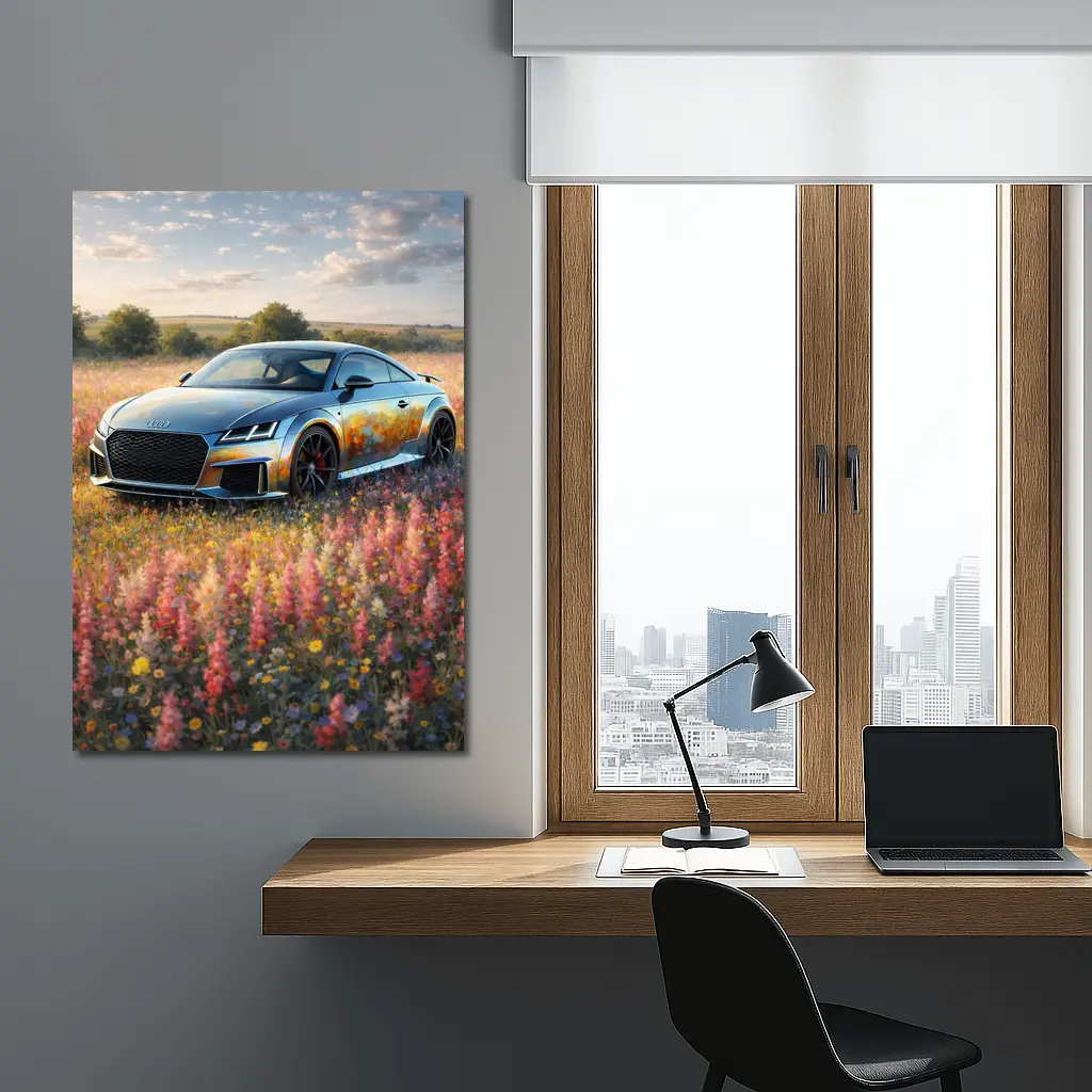 Audi TT Coupe In Wildflower Field – Wall Art