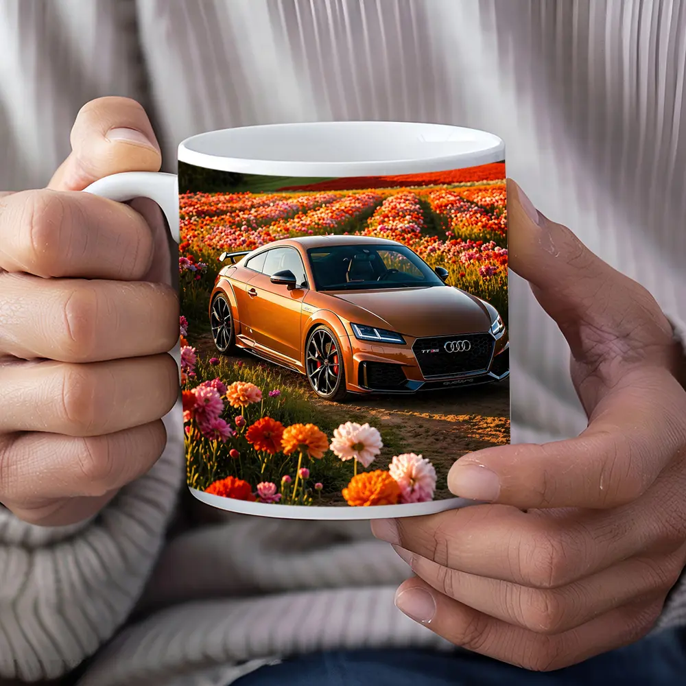 Audi TT RS Bronze in Flower Field – Mugs