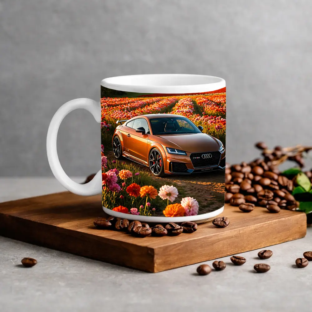 Audi TT RS Bronze in Flower Field – Mugs