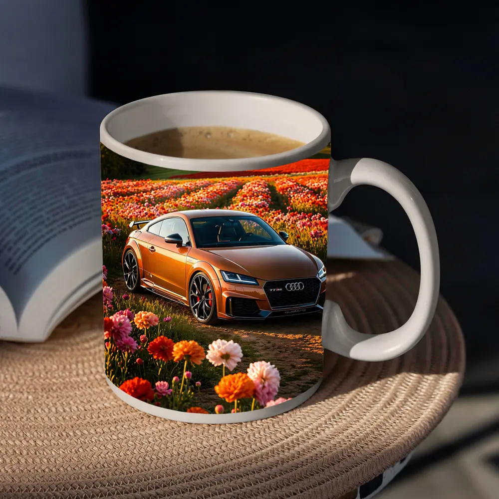 Audi TT RS Bronze in Flower Field – Mugs
