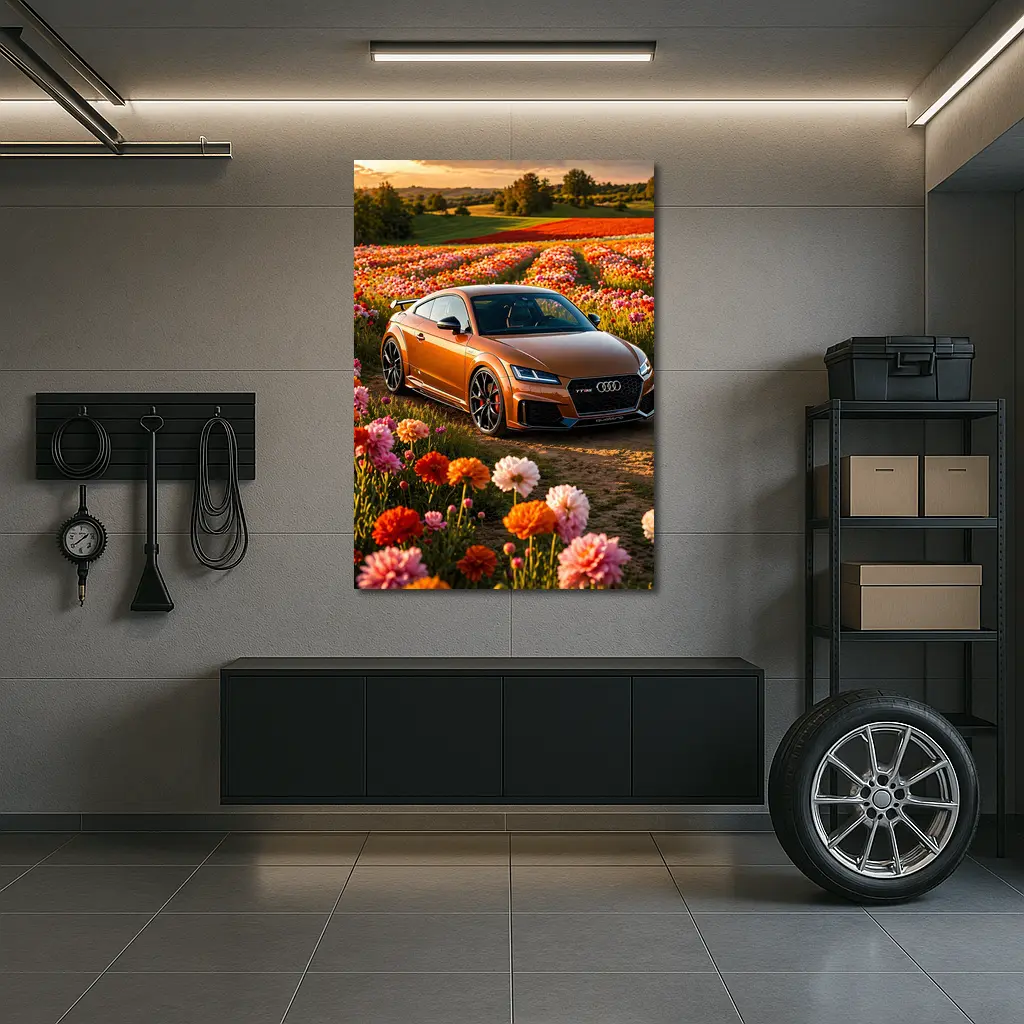 Audi TT RS Bronze in Flower Field – Wall Art
