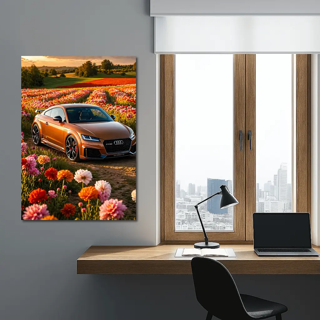 Audi TT RS Bronze in Flower Field – Wall Art
