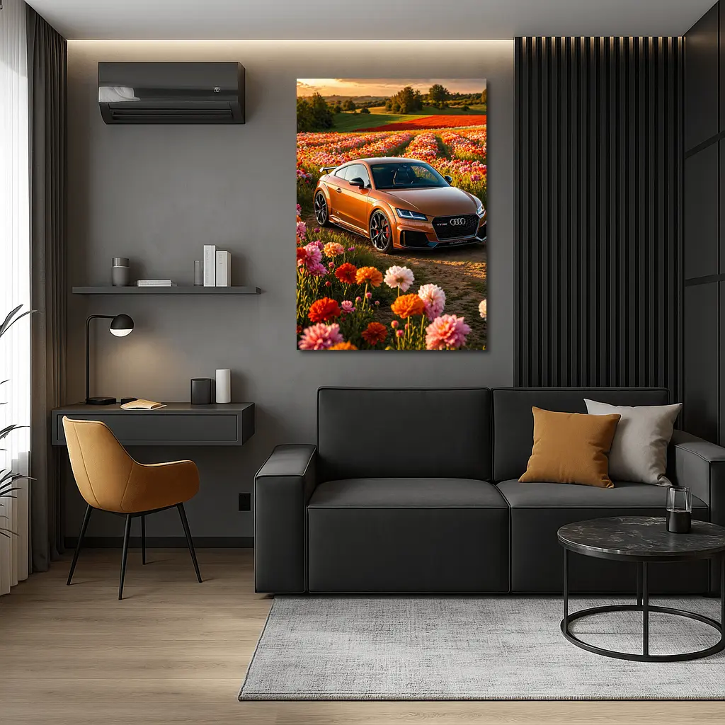 Audi TT RS Bronze in Flower Field – Wall Art