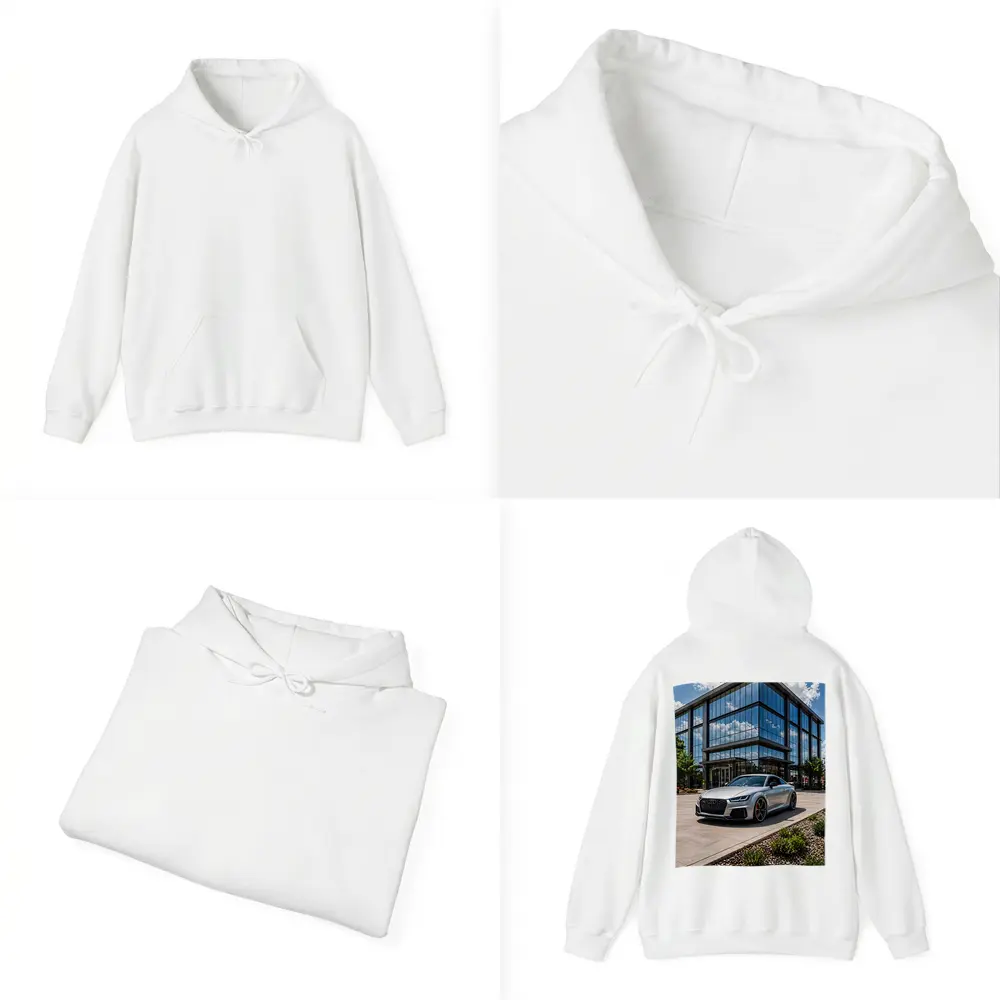 Audi TT RS Silver Outside Glass Building – Hoodies