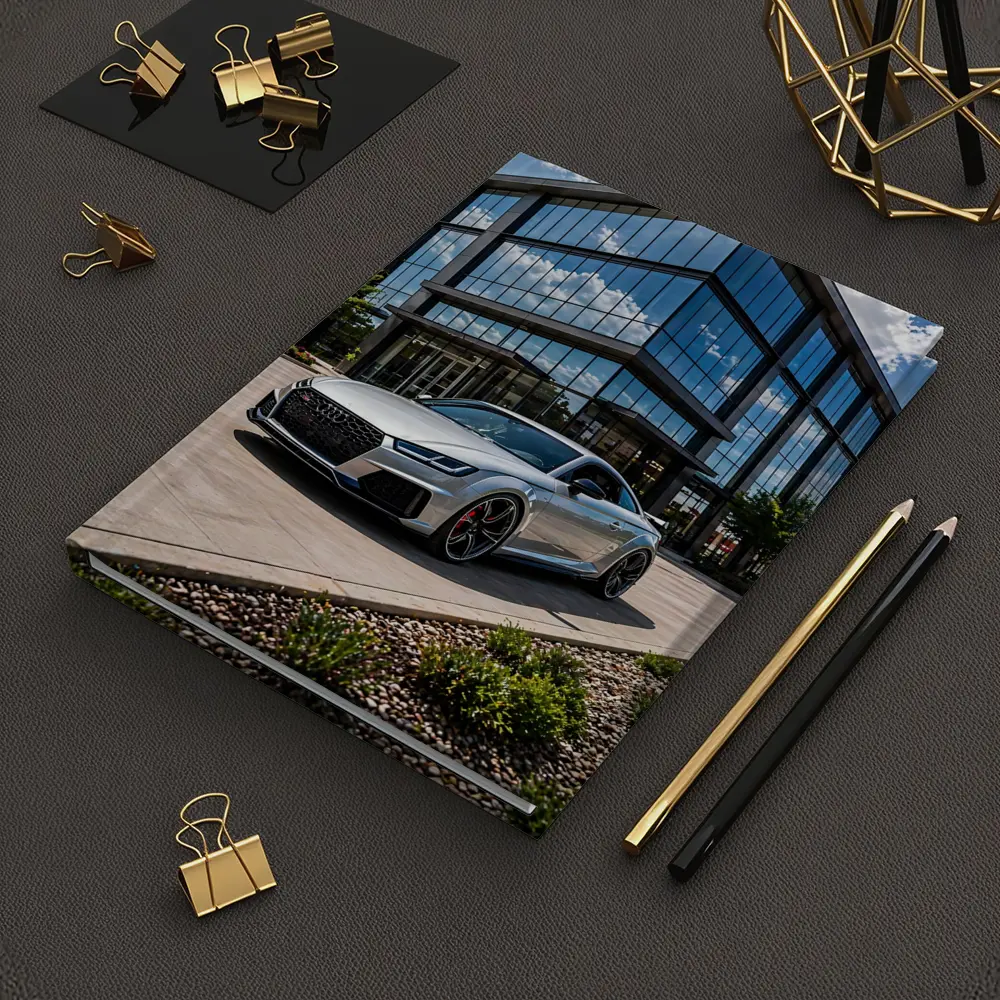 Audi TT RS Silver Outside Glass Building – Notebooks