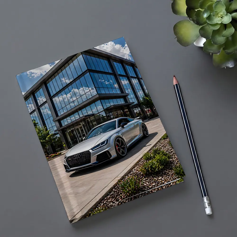 Audi TT RS Silver Outside Glass Building – Notebooks
