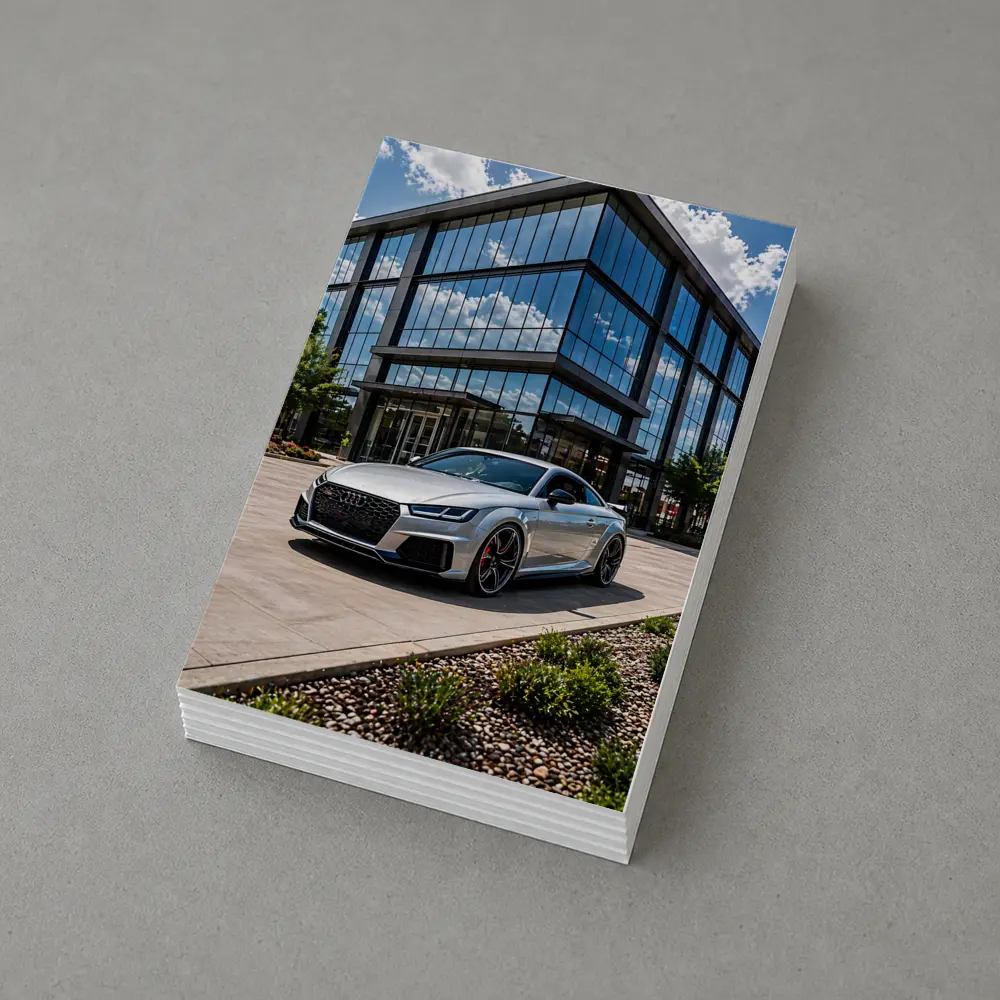 Audi TT RS Silver Outside Glass Building – Postcards