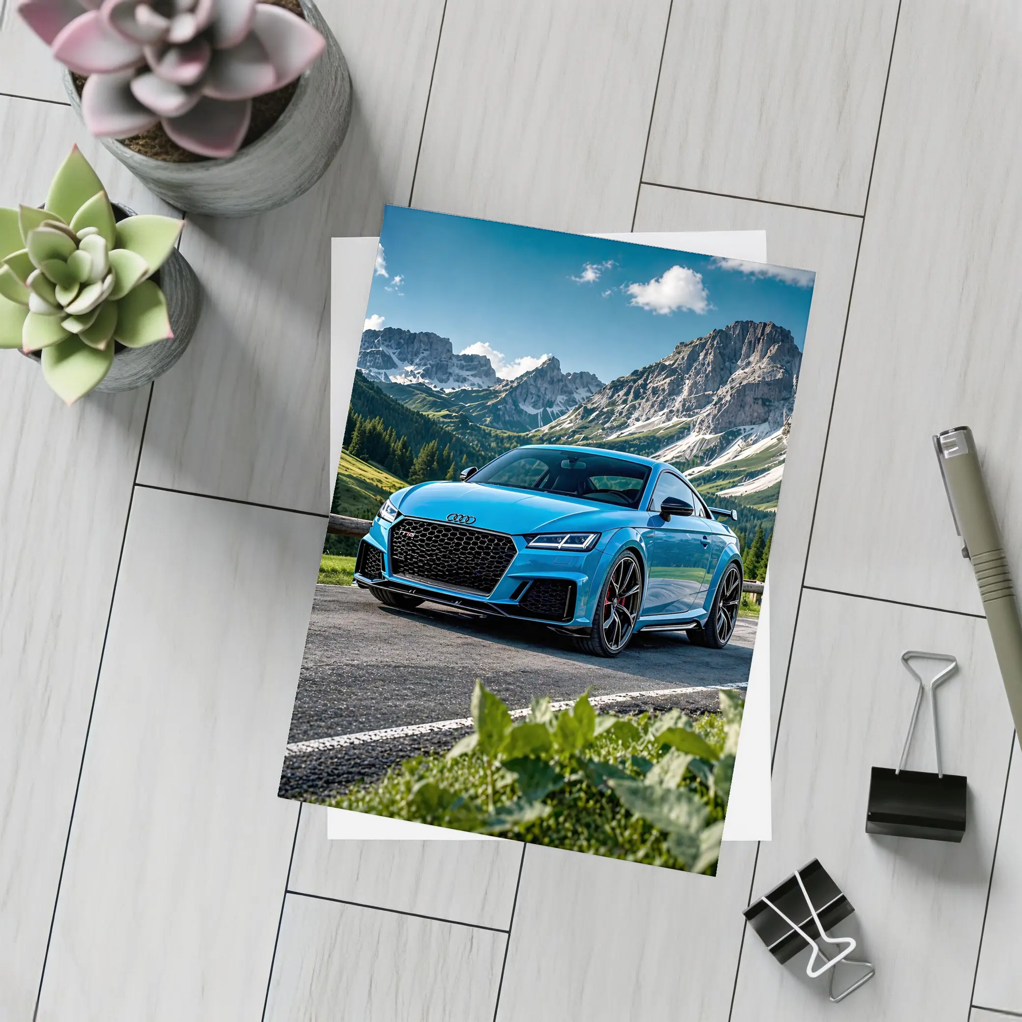 Audi TT RS Blue Mountain Road Scenery – Postcards