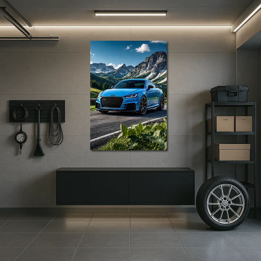 Audi TT RS Blue Mountain Road Scenery – Wall Art