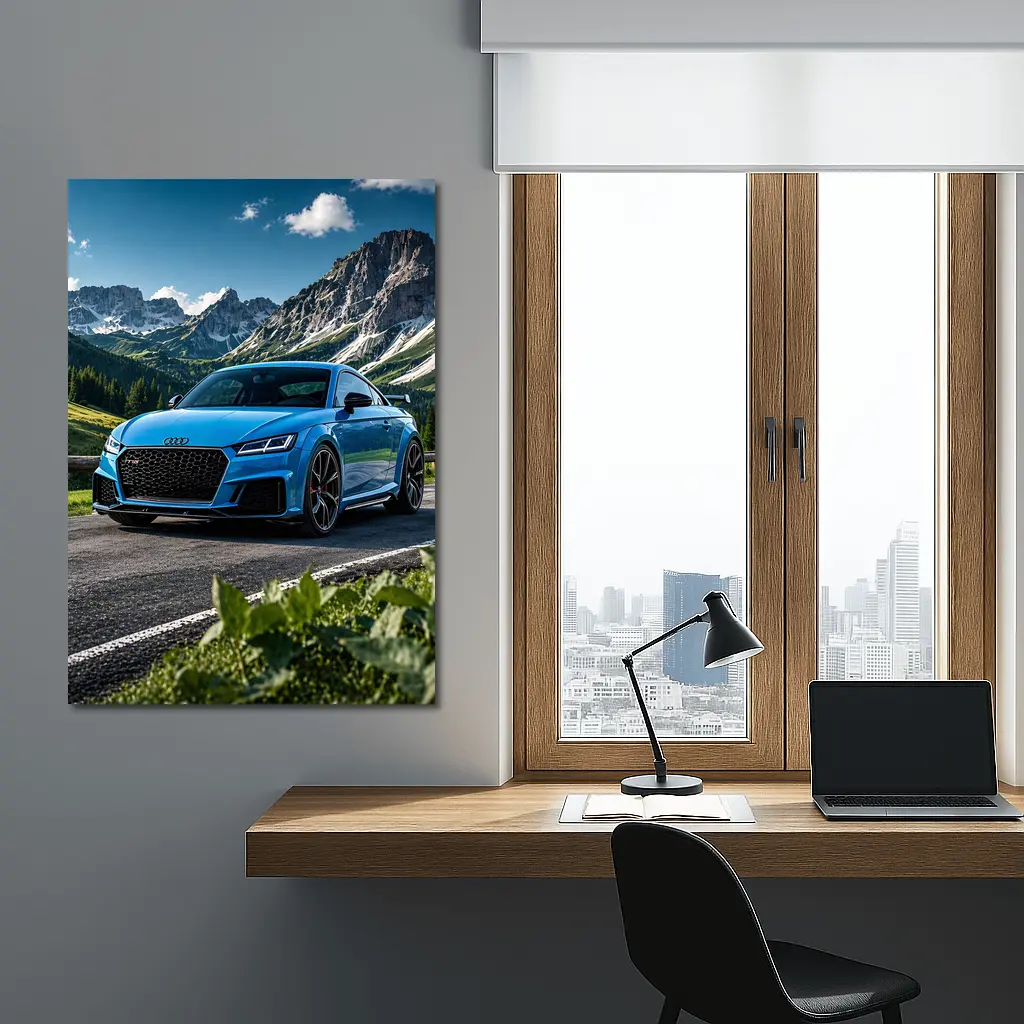 Audi TT RS Blue Mountain Road Scenery – Wall Art