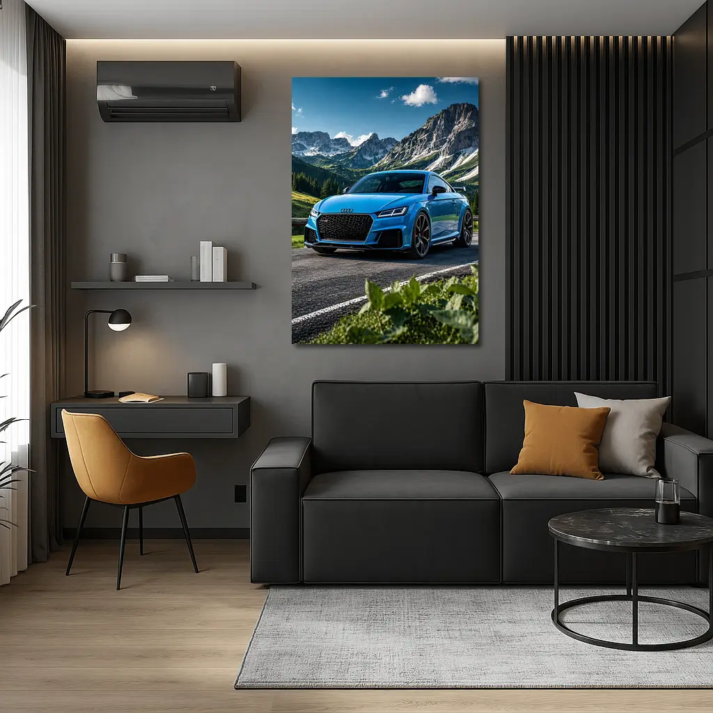 Audi TT RS Blue Mountain Road Scenery – Wall Art