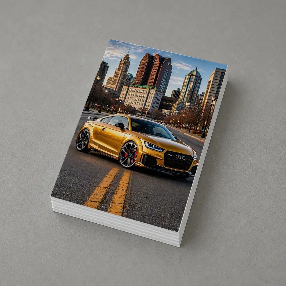 Audi TT RS Gold City Street Scene – Postcards