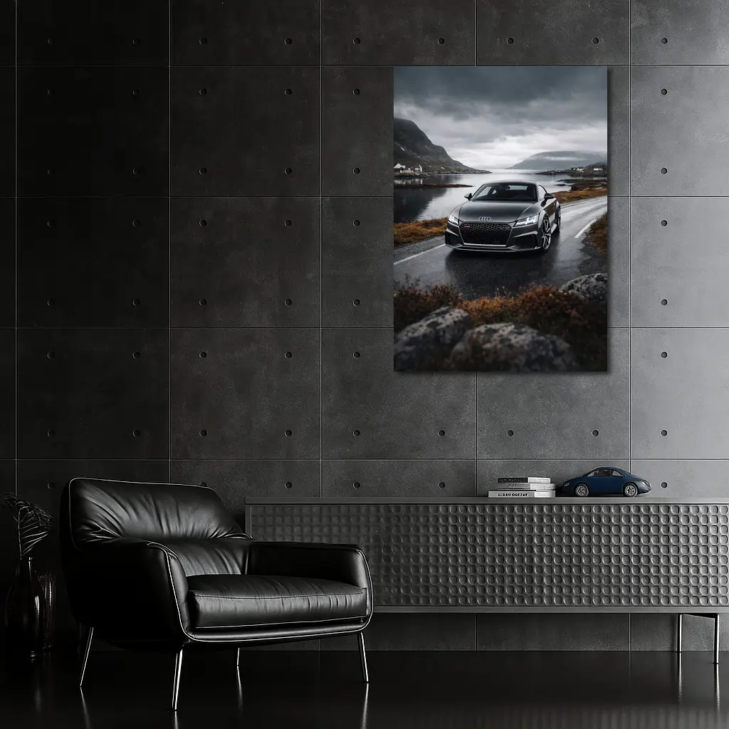 Audi TT RS On Moody Coastal Road – Wall Art