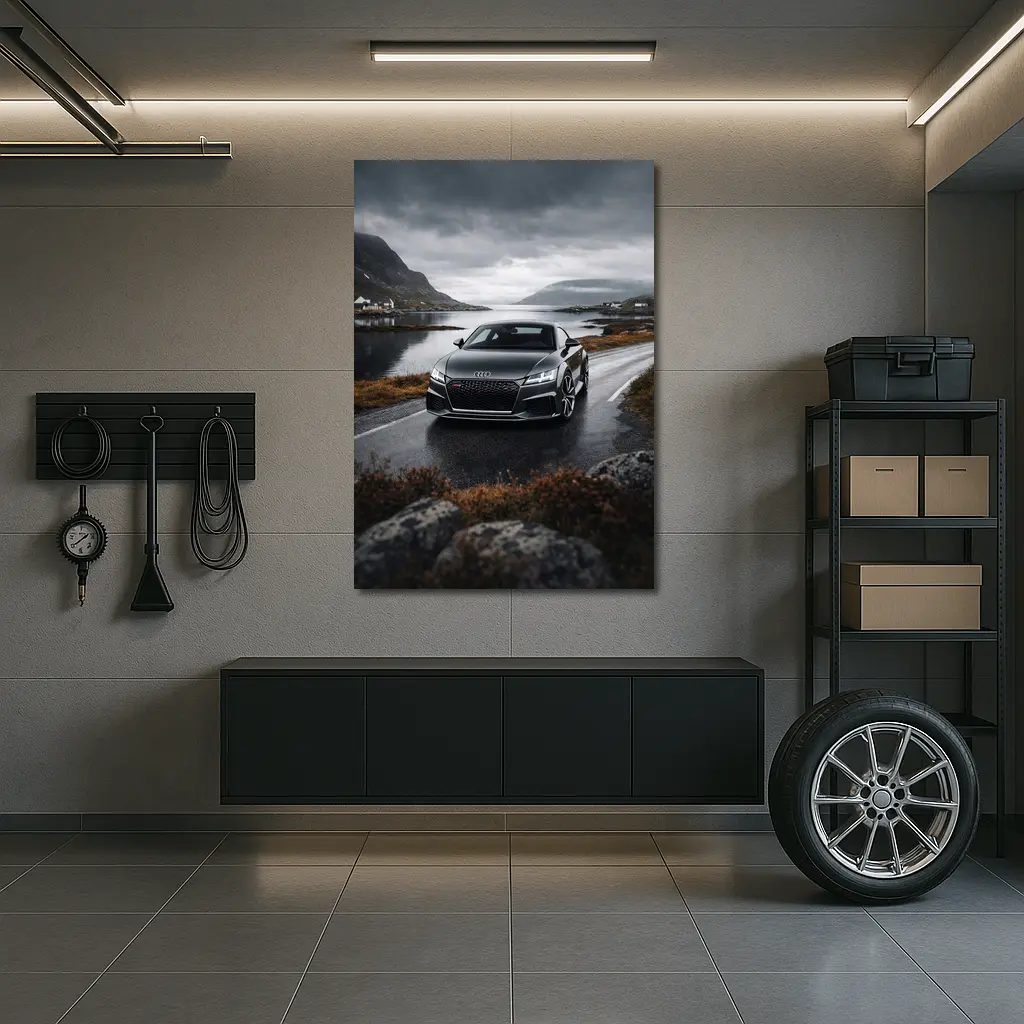 Audi TT RS On Moody Coastal Road – Wall Art