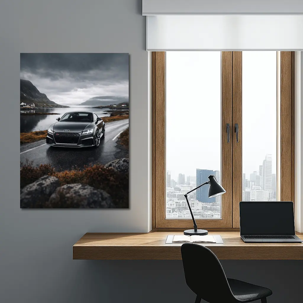 Audi TT RS On Moody Coastal Road – Wall Art