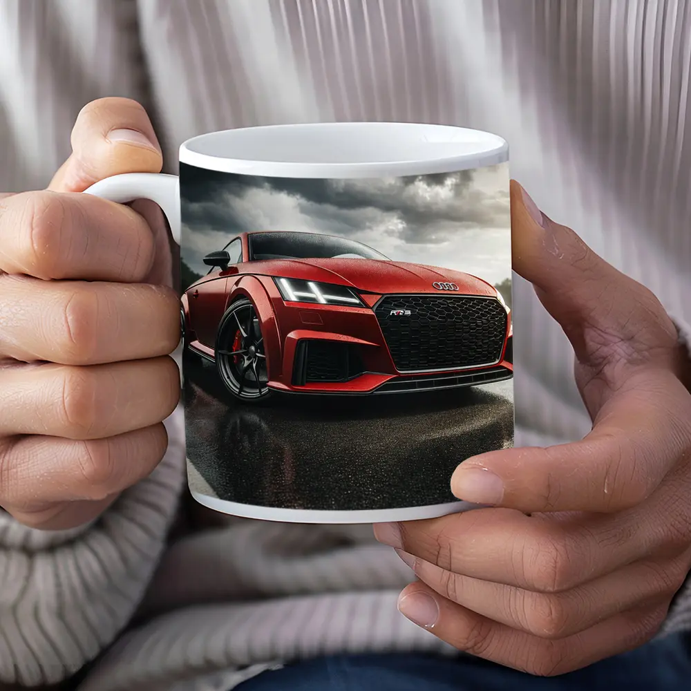 Audi TT RS Red Car Stormy Skies – Mugs