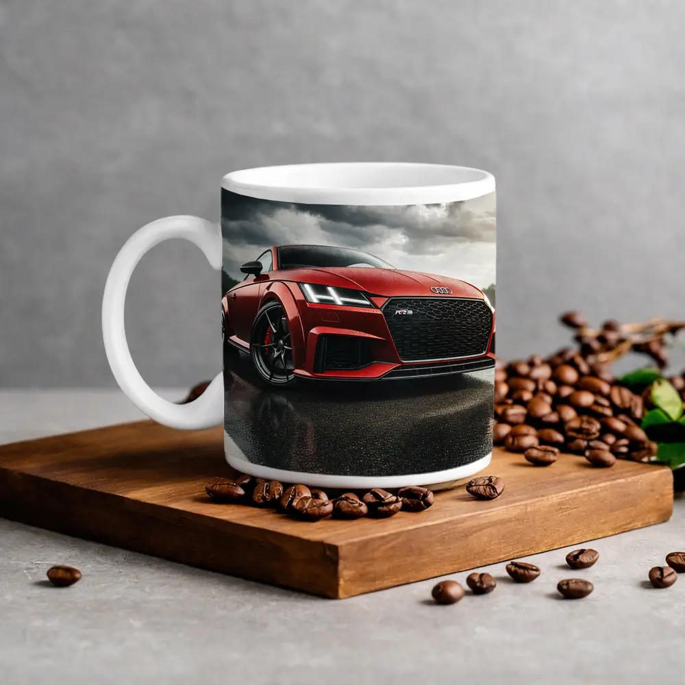 Audi TT RS Red Car Stormy Skies – Mugs
