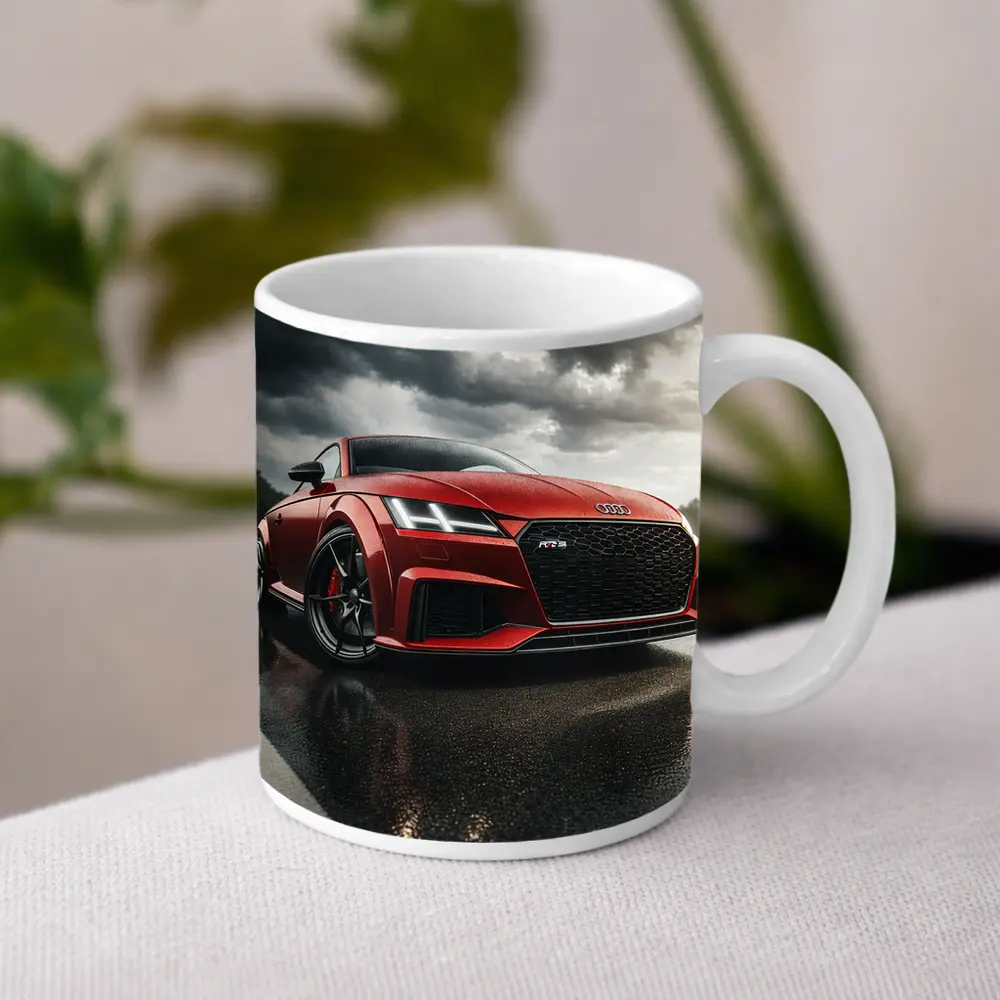 Audi TT RS Red Car Stormy Skies – Mugs