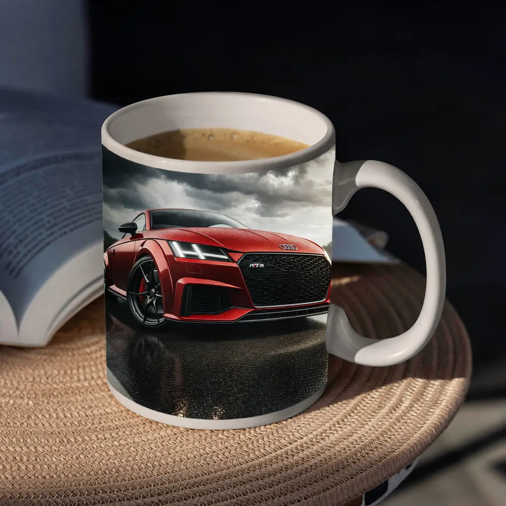 Audi TT RS Red Car Stormy Skies – Mugs