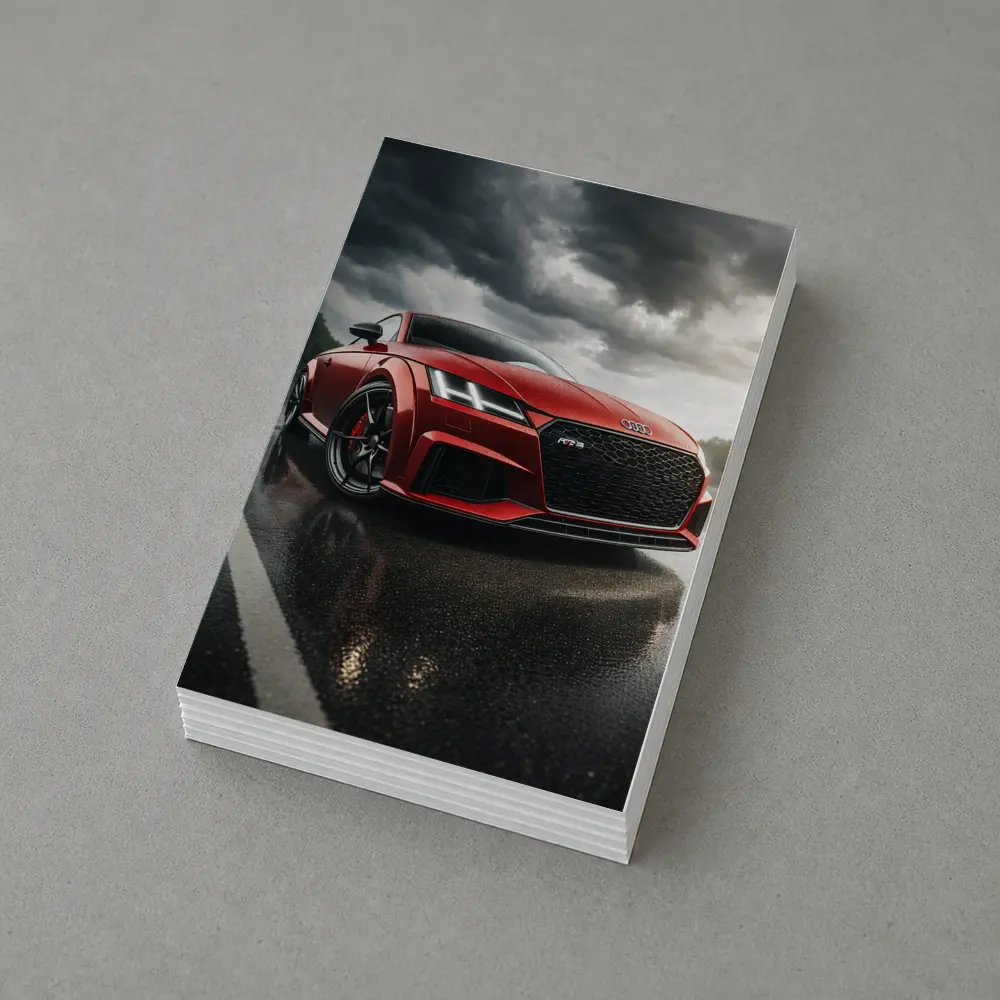 Audi TT RS Red Car Stormy Skies – Postcards