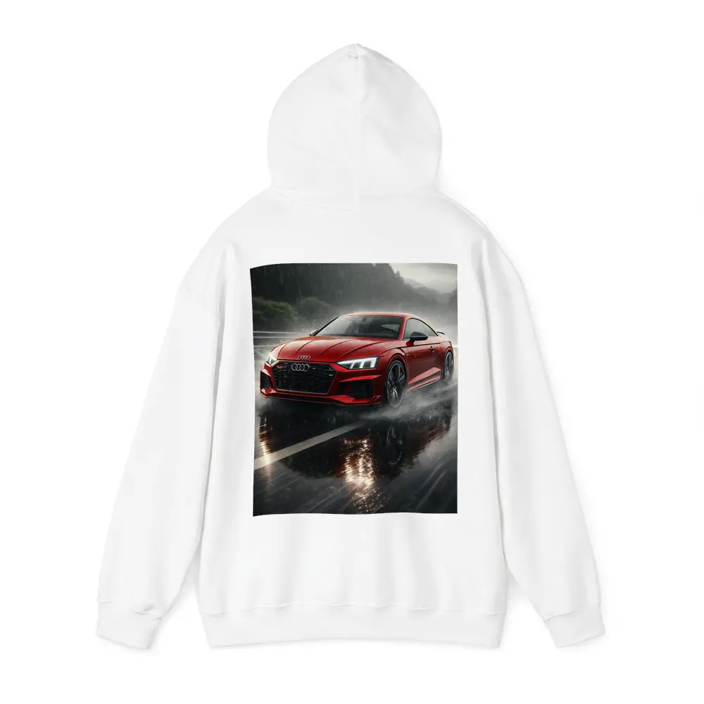Audi RS5 Red Coupe Rainy Road Drive – Hoodies