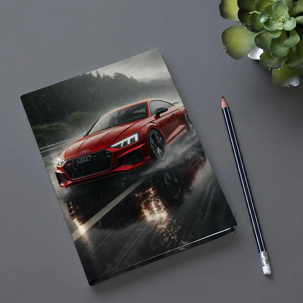Audi RS5 Red Coupe Rainy Road Drive – Notebooks