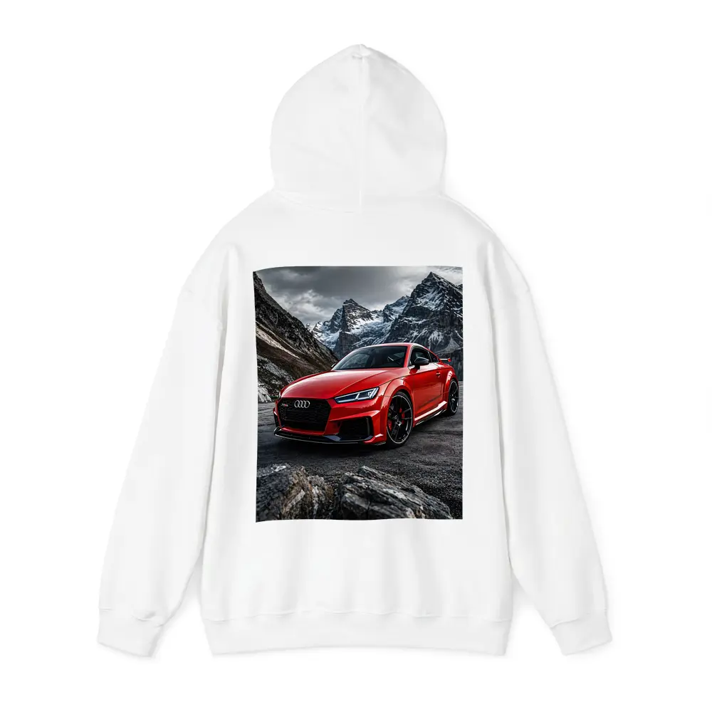 Audi TT RS Red Mountain Rocky Backdrop – Hoodies