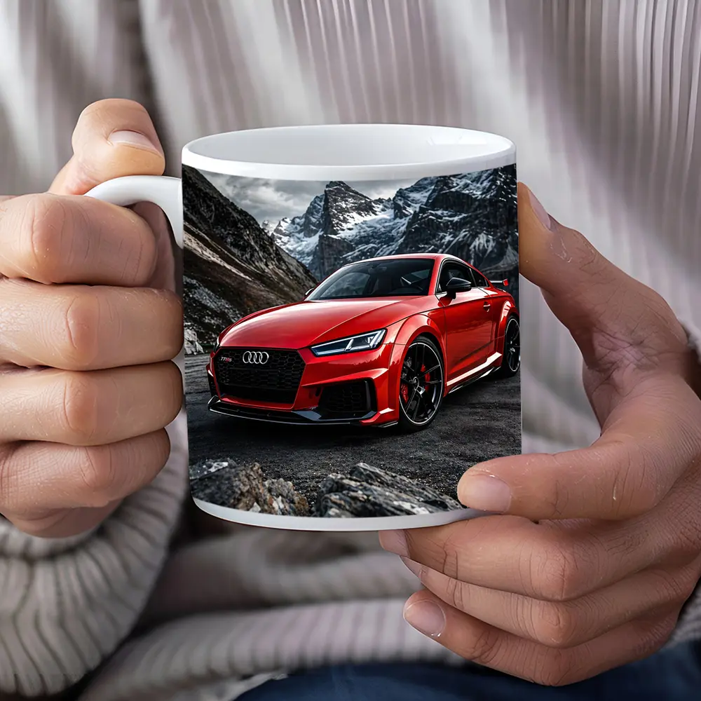 Audi TT RS Red Mountain Rocky Backdrop – Mugs