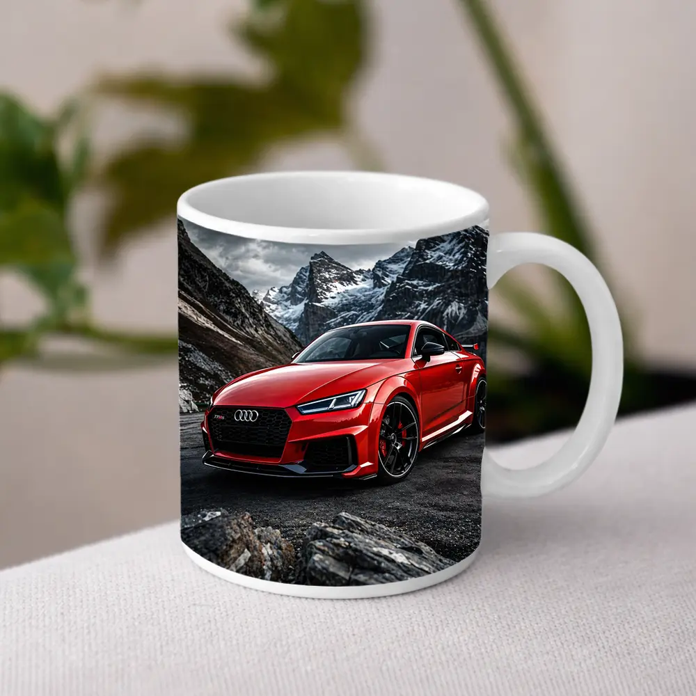 Audi TT RS Red Mountain Rocky Backdrop – Mugs