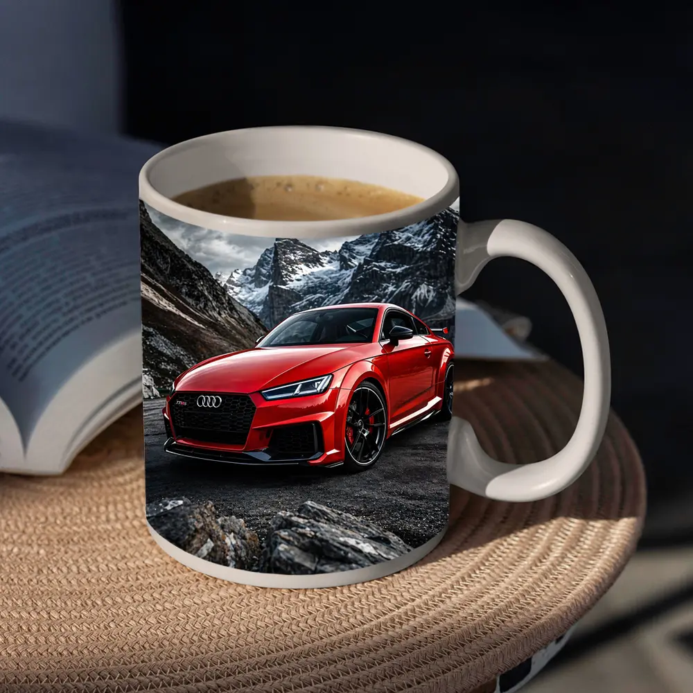 Audi TT RS Red Mountain Rocky Backdrop – Mugs