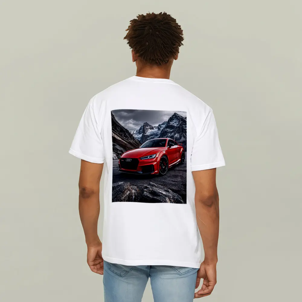 Audi TT RS Red Mountain Rocky Backdrop – T-Shirts