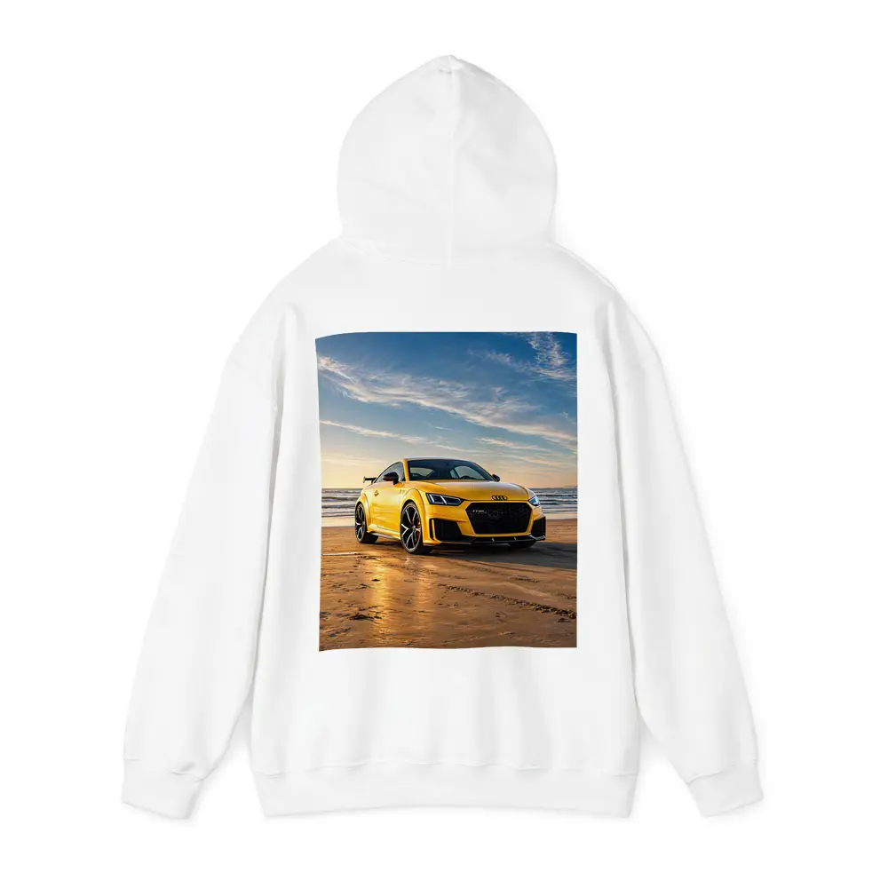 Audi TT RS Yellow On Beach Shore – Hoodies