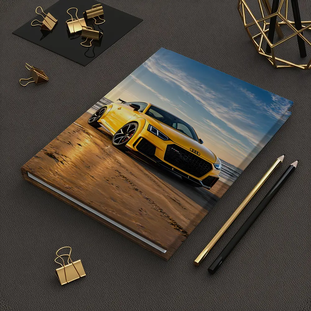 Audi TT RS Yellow On Beach Shore – Notebooks