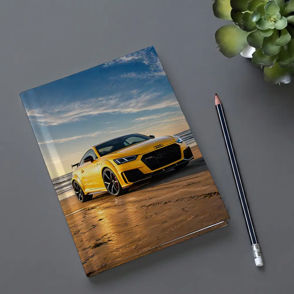 Audi TT RS Yellow On Beach Shore – Notebooks
