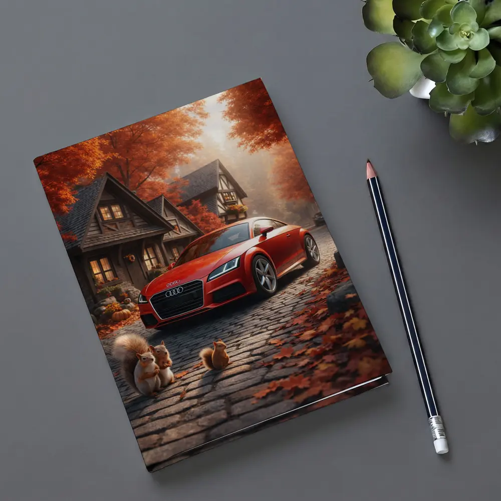 Audi TT Red Sports Car Autumn Cottage – Notebooks