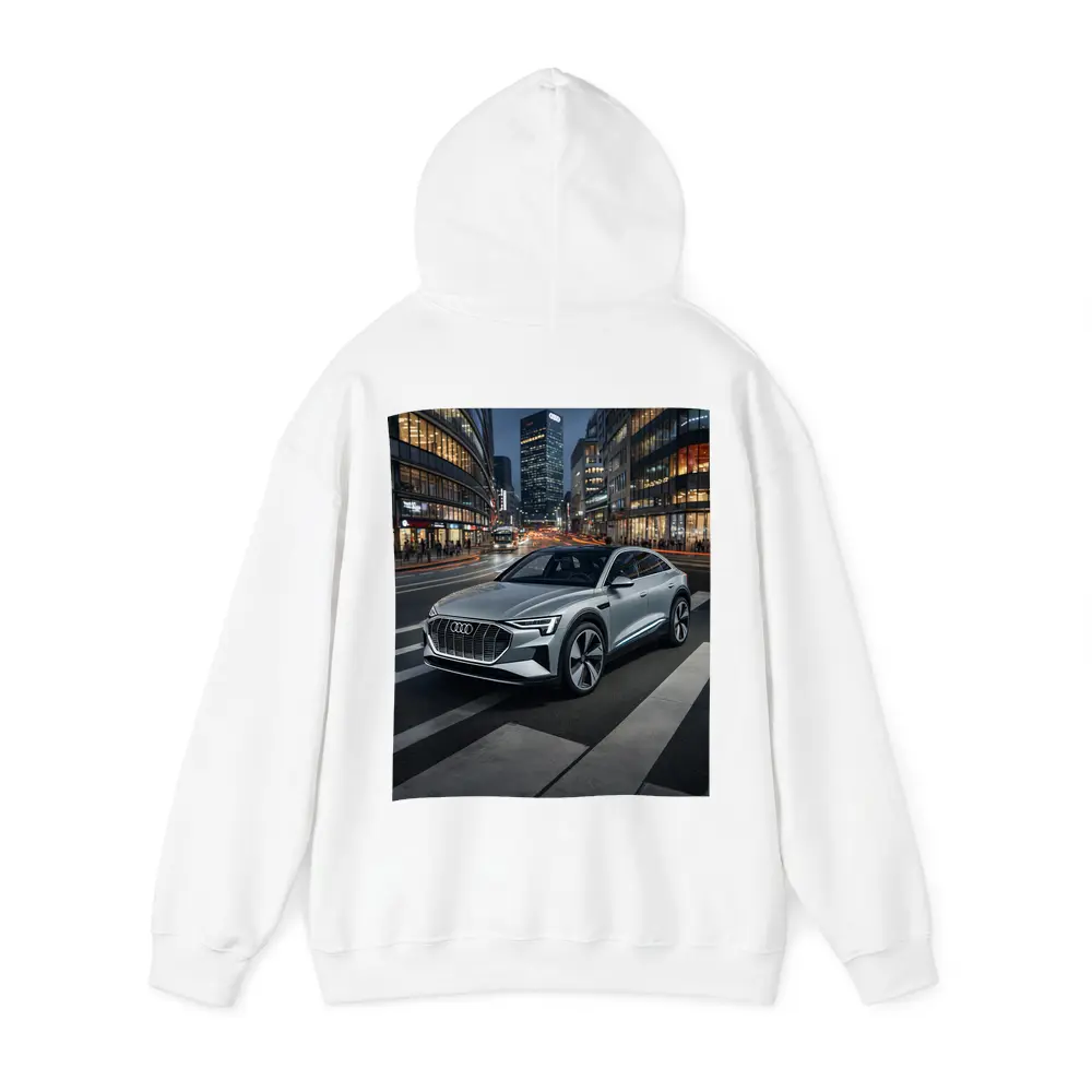 Audi E-Tron Silver SUV City Night – Hoodies