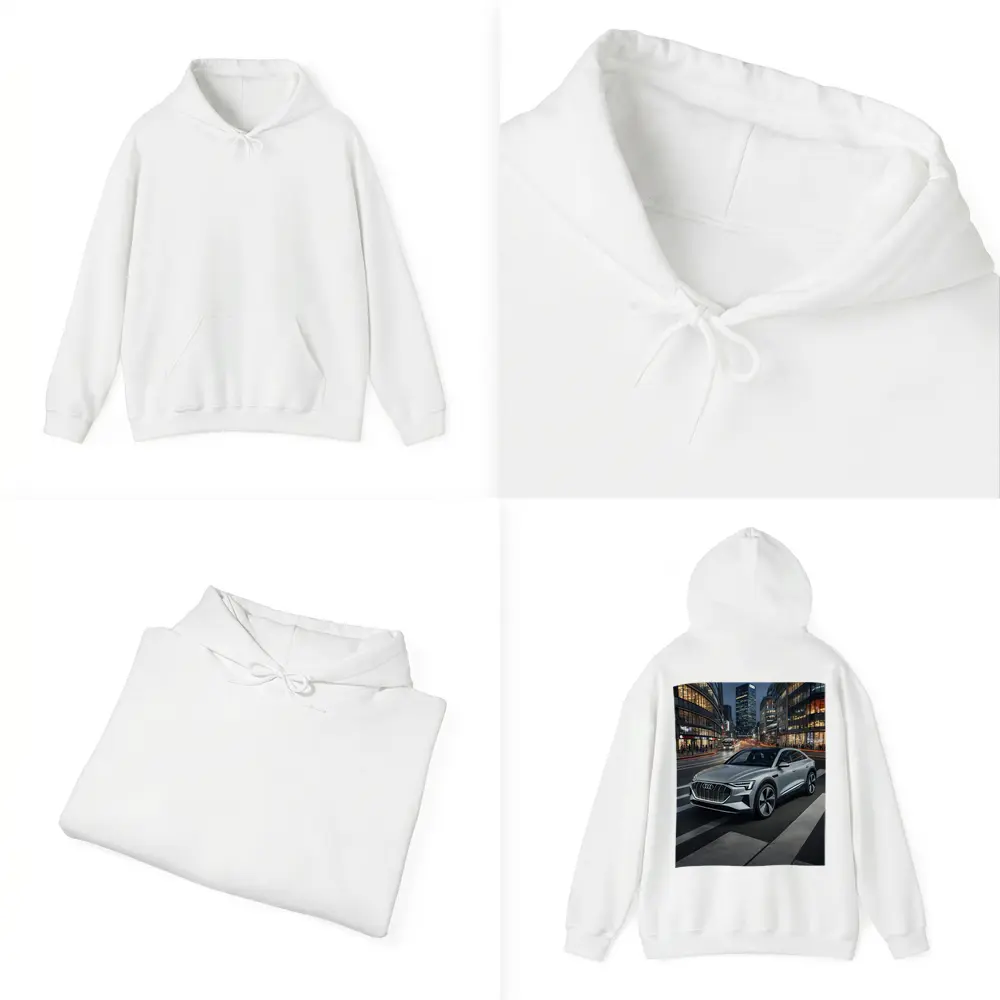 Audi E-Tron Silver SUV City Night – Hoodies