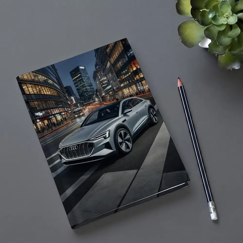 Audi E-Tron Silver SUV City Night – Notebooks