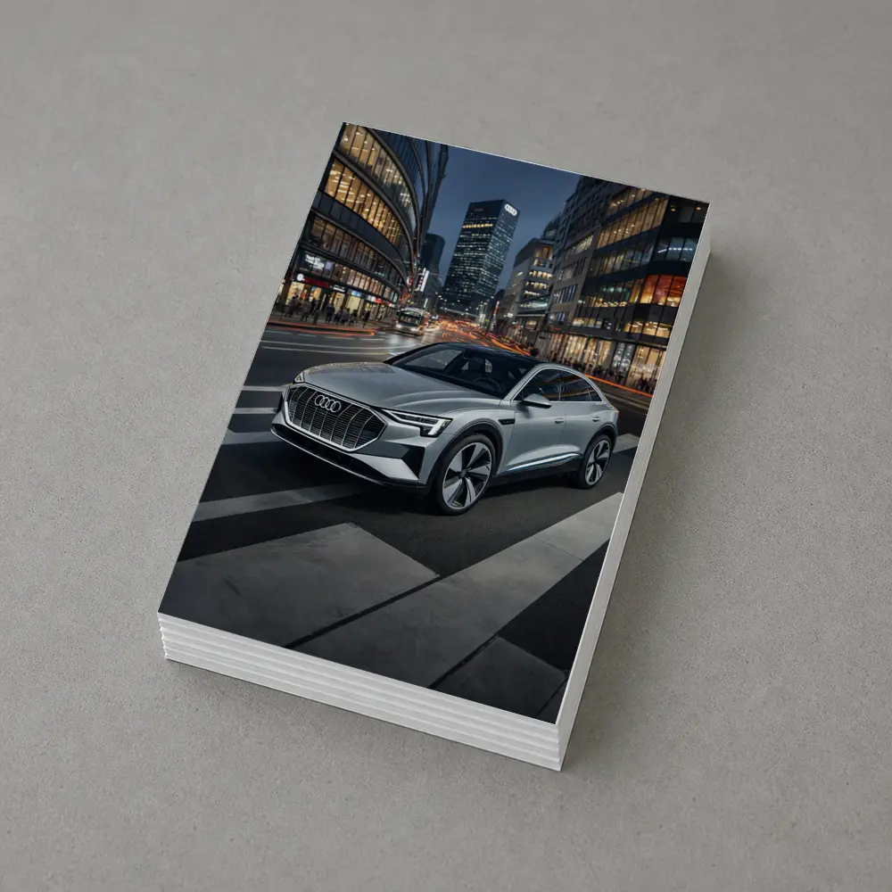 Audi E-Tron Silver SUV City Night – Postcards